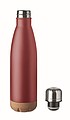 Dvojstenná fľaša s korkovým dnom, objem 500 ml, vínová