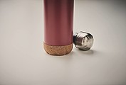 Dvojstenná fľaša s korkovým dnom, objem 500 ml, vínová