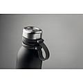 Dvojstenna nerezová fľaša so silikónovým obalom, 600 ml, strieborno-čierna