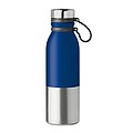 Dvojstenna nerezová fľaša so silikónovým obalom, 600 ml, strieborno-kráľovská modrá