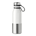 Dvojstenna nerezová fľaša so silikónovým obalom pre ľahké nosenie, 600 ml, strieborno-biela