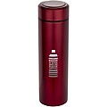 Dvojstenná nerezová termo fľaša o objeme 450 ml s čajovým sitkom, červená
