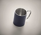 Dvojstenný kovový hrnček, 300 ml, navy
