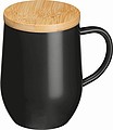 Dvojstenný nerezový hrnček s viečkom, 300 ml, čierny