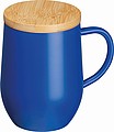 Dvojstenný nerezový hrnček s viečkom, 300 ml, modrý