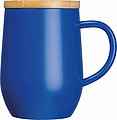 Dvojstenný nerezový hrnček s viečkom, 300 ml, modrý