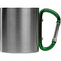 Dvojstenný nerezový hrnček so zelenou karabinou, 200 ml