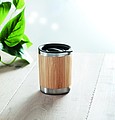 Dvojstenný nerezový termohrnček s viečkom a bambusovým povrchom, 250 ml