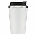 Dvojvrstvový termohrnček s viečkom, 350ml, vo vnútri nerezový, zvonku plastový, biely