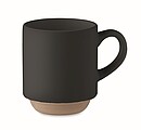 FIKRET Keramický stohovateľný hrnček o objeme 170 ml, čierna