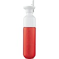 Fľaša DOPPER, 450 ml s viečkom a slamkou, červená