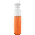 Fľaša DOPPER, 450 ml s viečkom a slamkou, svetlo oranžová