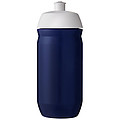 Fľaša na pitie 500 ml, telo je modré z pružného plastu, viečko je biele