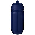 Fľaša na pitie 500 ml, telo je modré z pružného plastu, viečko je modré