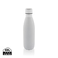 Fľaša na pitie, 500ml, recyklovaná nerezová oceľ, biela