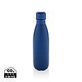 Fľaša na pitie, 500ml, recyklovaná nerezová oceľ, modrá