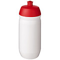 Fľaša na pitie 500ml, telo je biele z pružného plastu, viečko je červené