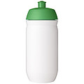 Fľaša na pitie 500ml, telo je biele z pružného plastu, viečko je zelené