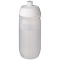 Fľaša na pitie 500ml, telo je matne priehľadné z mäkkého plastu, viečko je biele