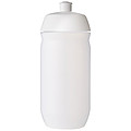 Fľaša na pitie 500ml, telo je matne priehľadné z mäkkého plastu, viečko je biele