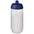 Fľaša na pitie 500ml, telo je matne priehľadné z mäkkého plastu, viečko je modré