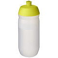 Fľaša na pitie 500ml, telo je matne priehľadné z mäkkého plastu, viečko je svetlo zelené