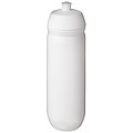 Fľaša na pitie 750 ml, telo je biele z pružného plastu, viečko je biele