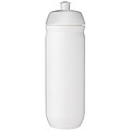 Fľaša na pitie 750 ml, telo je biele z pružného plastu, viečko je biele