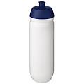 Fľaša na pitie 750ml, telo je biele z pružného plastu, viečko je modré