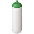 Fľaša na pitie 750ml, telo je biele z pružného plastu, viečko je zelené