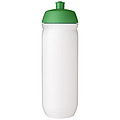 Fľaša na pitie 750ml, telo je biele z pružného plastu, viečko je zelené