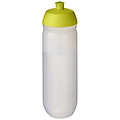 Fľaša na pitie 750ml, telo je matne číre z pružného plastu, viečko je svetlo zelené