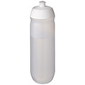 Fľaša na pitie 750ml, telo je matne priehľadné z pružného plastu, viečko je biele