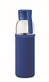 Fľaša na pitie z recyklovaného skla, neoprénový rukáv, 500 ml, kráľovská modrá