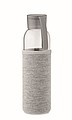 Fľaša na pitie z recyklovaného skla, neoprénový rukáv, 500 ml, sivá