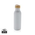 Fľaša na pitie z recyklovanej ocele, 600 ml, biela
