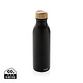 Fľaša na pitie z recyklovanej ocele, 600 ml, čierna