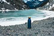 Fľaša na pitie z recyklovanej ocele, 600 ml, modrá