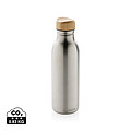 Fľaša na pitie z recyklovanej ocele, 600 ml, strieborná