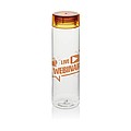 Fľaša na pitie z RPET, 600ml, priehľadná s oranžovým viečkom