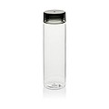 Fľaša na pitie z RPET, 600ml, priehľadná so sivým viečkom