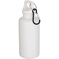 Fľaša na vodu s karabínou z recyklovaného plastu 400 ml, biela