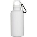 Fľaša na vodu s karabínou z recyklovaného plastu 400 ml, biela