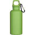 Fľaša na vodu s karabínou z recyklovaného plastu 400 ml, jasne zelená