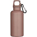 Fľaša na vodu s karabínou z recyklovaného plastu 400 ml, jemne ružová