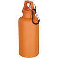 Fľaša na vodu s karabínou z recyklovaného plastu 400 ml, oranžová