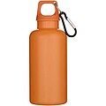 Fľaša na vodu s karabínou z recyklovaného plastu 400 ml, oranžová