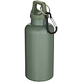Fľaša na vodu s karabínou z recyklovaného plastu 400 ml, šedozelená
