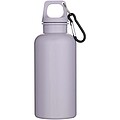 Fľaša na vodu s karabínou z recyklovaného plastu 400 ml, svetlofialová