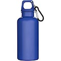 Fľaša na vodu s karabínou z recyklovaného plastu 400 ml, tmavomodrá